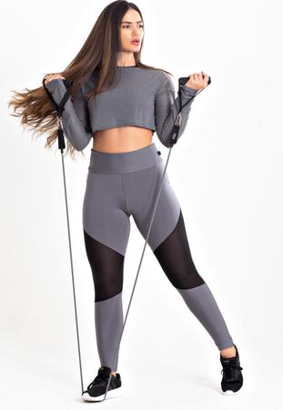 Calça de malhar com on sale tela
