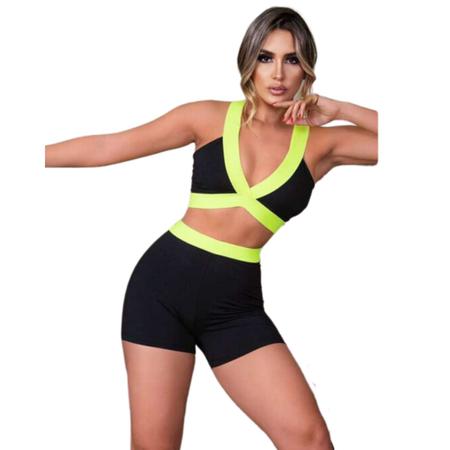 Conjunto fitness roupa de academia top + short curto - TRENDY FASHION -  Conjunto de Roupa Fitness - Magazine Luiza