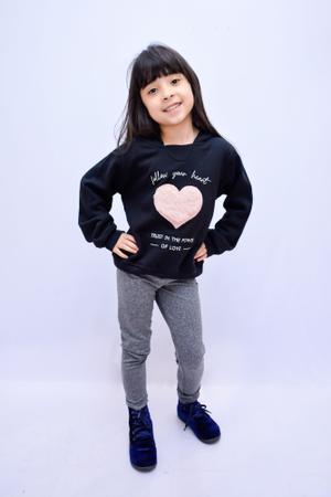 Imagem de Conjunto Flanelado Infantil Menina Blusa Moletom e Legging Vrasalon