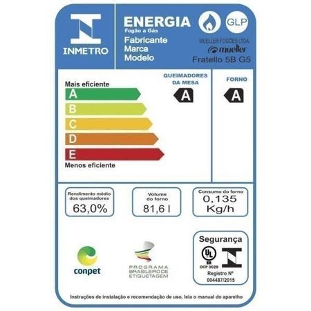 Imagem de Conjunto Fogão 5 Bocas e Forno Elétrico de Bancada Fratello 220V Grafite Mueller