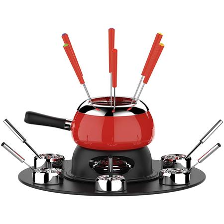 Imagem de Conjunto Fondue Base Giratória Panela 1,45L com 23 Peças Vermelho HH7879A Euro