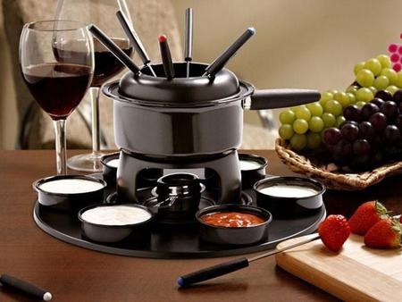 Imagem de Conjunto Fondue Lugano Carroussel 17 peças Forma Inox Preto