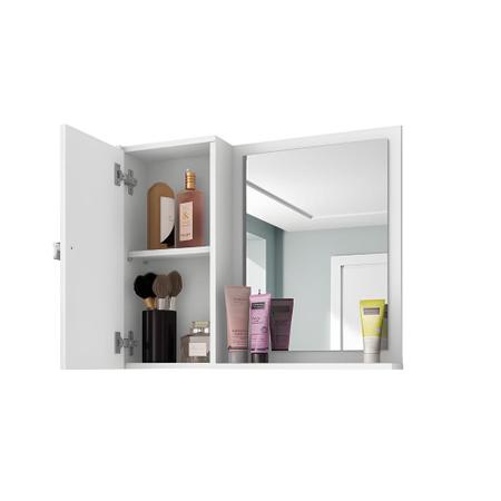 Imagem de Conjunto Gabinete Armário Para Banheiro Pia de Coluna Com Espelheira
