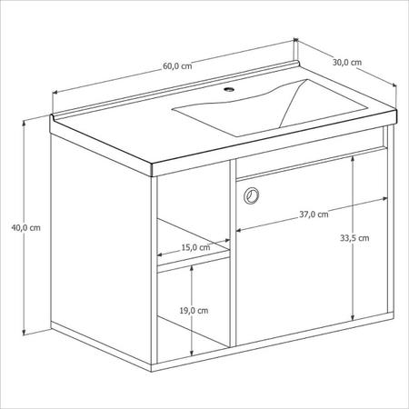 Imagem de Conjunto Gabinete com Espelheira e Cuba P/ Banheiro - Adonis