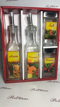 Conjunto Galheteiro 4 Peças Vidro Bico Vda0502 - Wincy Imagem de Conjunto Galheteiro 4 Peças Vidro Bico Vda0502