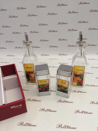 Conjunto Galheteiro 4 Peças Vidro Bico Vda0502 - Wincy Imagem de Conjunto Galheteiro 4 Peças Vidro Bico Vda0502