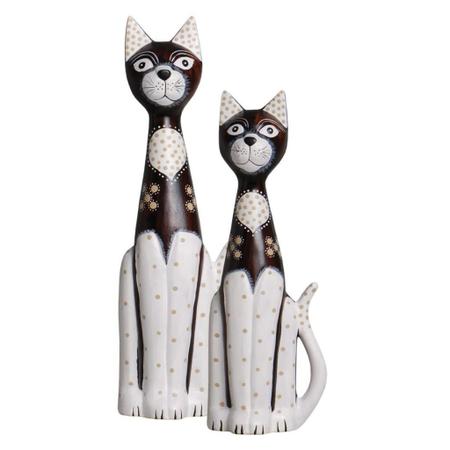 ENCANTADOR CONJUNTO DE GATOS EM CERÂMICA - ELEGÂNCIA E CHARME