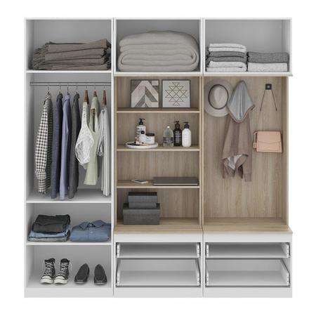 Imagem de Conjunto Guarda Roupa Modulado 9007 Free Branco Aveiro Be Mobiliario