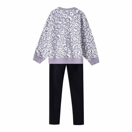 Imagem de Conjunto Hering Longo Infantil Menina Estampado Roxo/Preto