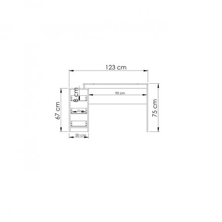 Imagem de Conjunto Home Office com Escrivaninha 3 Gavetas e Estante para Livros  Móveis Avelã TX/Maracujá TX