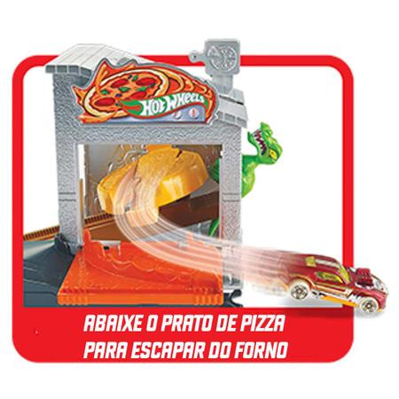 Pista Hot Wheels City Conjunto Básico: Ataque Dino na Pizzaria