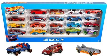 Caixa 20 Carrinhos Hot Wheels Sortidos - Mattel Com 2 Raros - R$ 293,89