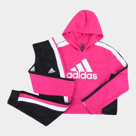 Conjunto Infantil Adidas Moletom Cropped Tracksuit Cal a