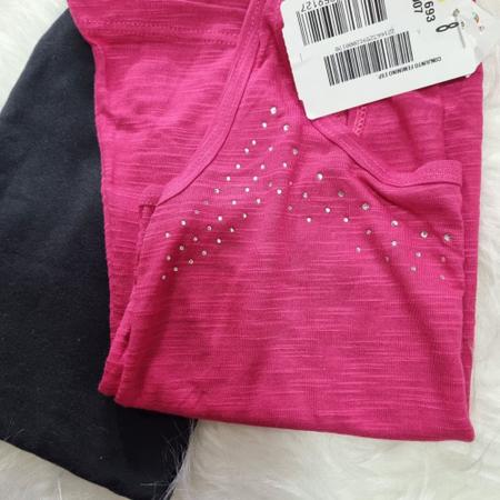 Conjunto infantil De Blusa Cavada e Calça Legging (Pink e Preto) Kyly Imagem de Conjunto infantil De Blusa Cavada e Calça Legging (Pink e Preto) Kyly
