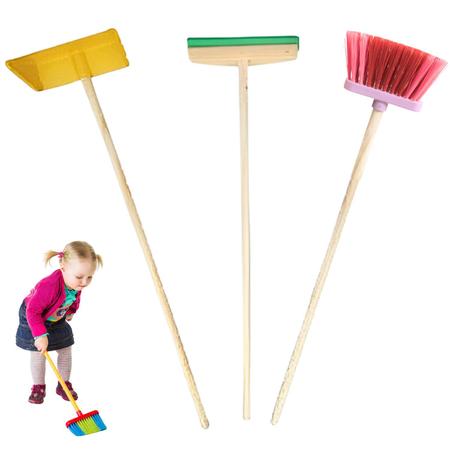Imagem de Conjunto infantil de limpeza colorido com rodo/pá/vassoura