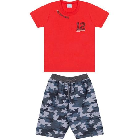 Imagem de Conjunto Infantil de Menino Camuflado Vermelho