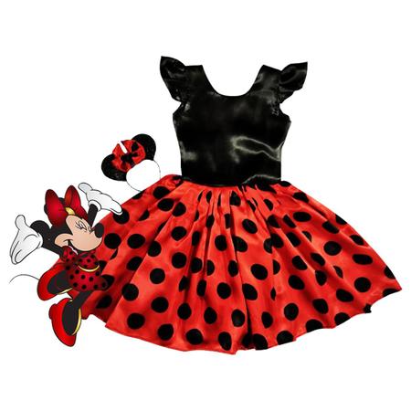 Imagem de Conjunto Infantil Fantasia Menina Vermelho Festa Tam 1 ao 14