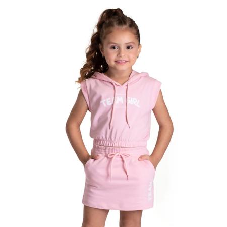 Conjunto Infantil Feminino Blusa E Short Saia Team Girl Moda - TMX