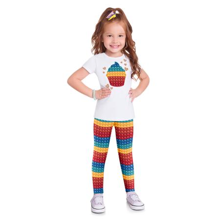 Imagem de Conjunto Infantil Feminino Blusa + Legging Kyly