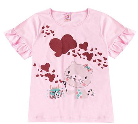 Imagem de Conjunto Infantil Feminino Loving Cat - Lual Kids - Rosa Bebê/Mescla