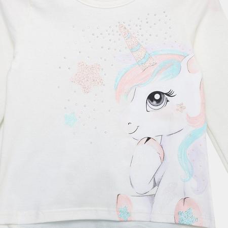 Conjunto Blusão e Legging Infantil Menina Unicorn Melão Brandili