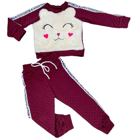 Roupa de Frio para Bebê Menina Casaco e Calça Vermelho Mini Diva