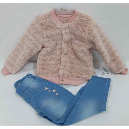 Conjunto Infantil Menina Casaco + Calça Jeans Paraiso 11861