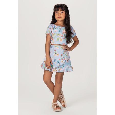 Imagem de Conjunto Infantil Menina Em Viscose Mundi Azul Claro