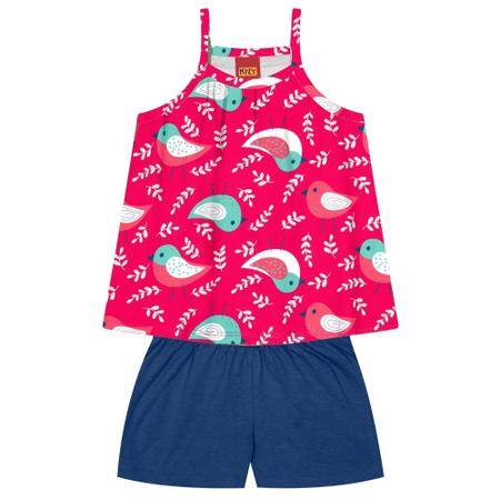 Conjunto Infantil Menina Verão Blusa e Short Kyly 1000229 Imagem de Conjunto Infantil Menina Verão Blusa e Short Kyly 1000229