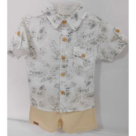Conjunto Infantil Menino Camisa Coqueiro + Shorts Sarja 7374 - Lessa Kids Imagem de Conjunto Infantil Menino Camisa Coqueiro + Shorts Sarja 7374