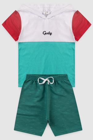 Imagem de Conjunto Infantil Menino Gody Tricolor Com Capuz