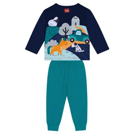 Imagem de Conjunto Infantil Menino Kyly em Moletom Fazendinha Marinho