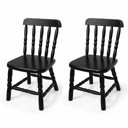 Imagem de Conjunto Infantil Mesa 68x52cm com 2 Cadeiras Madeira Maciça Ecomóveis Branco/Preto