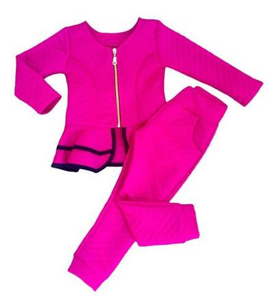 Imagem de Conjunto Infantil Moletom Metalasse Menina Roupa De Frio Top