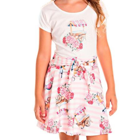 Imagem de Conjunto Infantil Pic Nic Blusa e Shorts-Saia