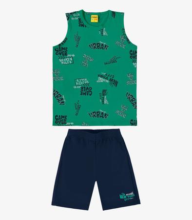 Imagem de Conjunto Infantil Regata Com Bermuda Rovi Kids Verde