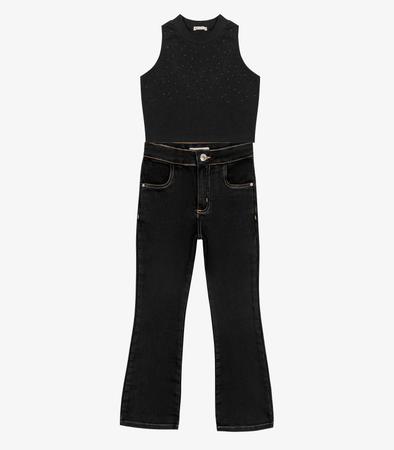 Conjunto Infantil Regata Com Calça Trick Nick Preto - Trick Nick Jeans Imagem de Conjunto Infantil Regata Com Calça Trick Nick Preto