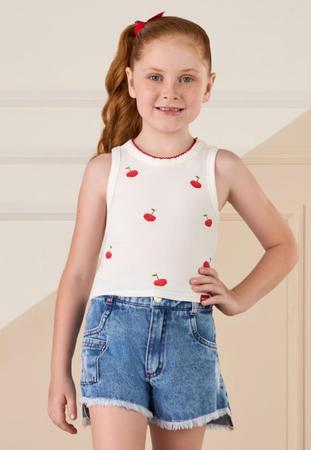 Imagem de Conjunto Infantil Short Menina Vermelho Mon Sucré