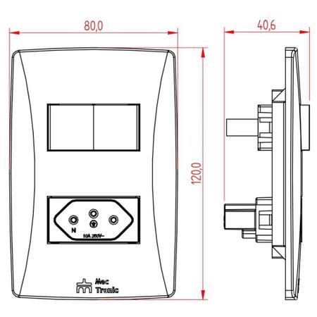 Imagem de Conjunto Interruptor Paralelo + Tomada Nbr Petra 10A com 10 Unidades