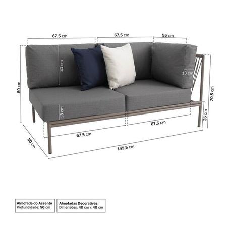 Imagem de Conjunto Jardim 2 Chaise 1 Sofá 1 Puff 1 Mesinha 1 Champanheira Refúgio Cabecasa Madeiramadeira Champanhe/Cinza Mesclado