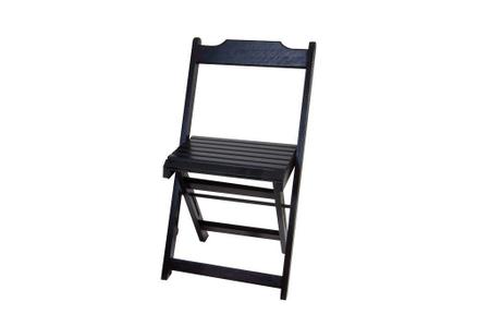 Imagem de Conjunto Jogo de Mesa 70x70 Com 4 Cadeiras Dobráveis - Preta - Reisol Móveis