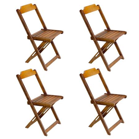 Imagem de Conjunto Jogo de Mesa com 4 Cadeiras de Madeira Dobravel 120x70 Mel