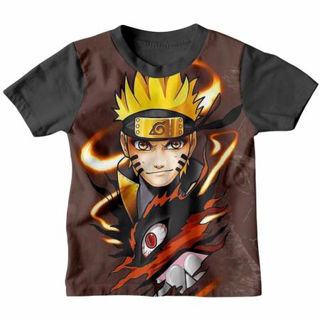 Exclusiva Camiseta Infantil Naruto Anime Nuvem Akatsuki