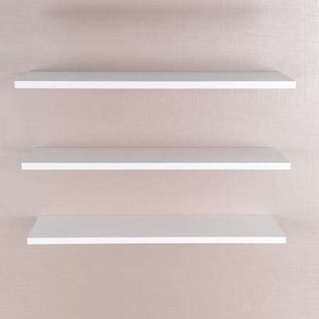 Imagem de Conjunto Kit 3 Prateleiras Mdf Branco Suporte Invisível