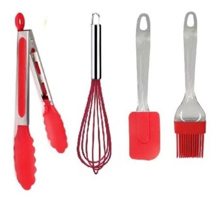 Imagem de Conjunto Kit Colheres Silicone Medidor Copo Graduado Pinça 16 Peças