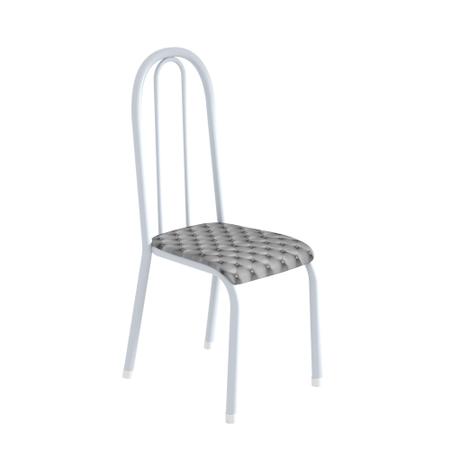 Conjunto Jogo Kit 4 Cadeiras Aço Cozinha Jantar Almofadada Branco Overlar:  Produtos para sua casa, móveis, tecnologia, brinquedos e eletrodomésticos