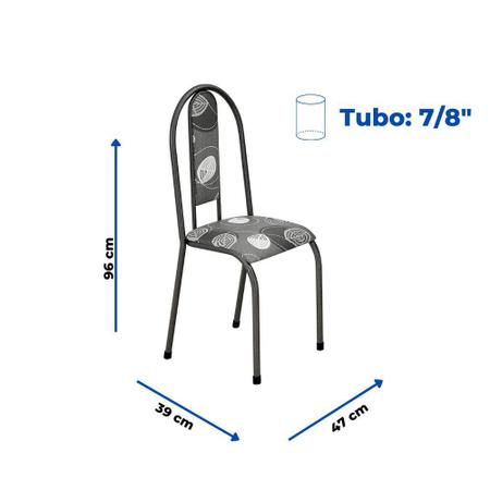 Conjunto Kit Jogo 4 Cadeiras Metal Aço Cozinha Jantar Almofadada Overlar:  Produtos para sua casa, móveis, tecnologia, brinquedos e eletrodomésticos