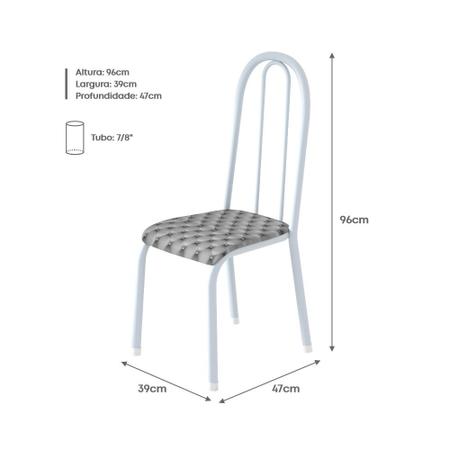 Jogo Conjunto Kit De 6 Cadeiras De Jantar Branco Cozinha Aço Tubular  Metálica Metal MADLAR Cadeira Overlar: Produtos para sua casa, móveis,  tecnologia, brinquedos e eletrodomésticos