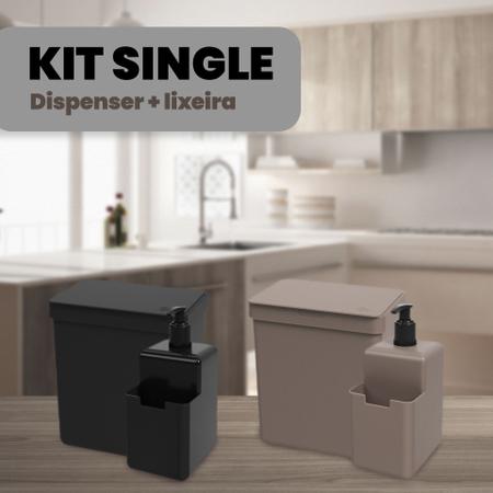 Imagem de Conjunto Kit Pia Single 2 Peças Lixeira e Dispenser