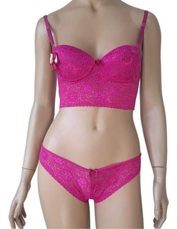 Imagem de Conjunto Langeri Adulto Renda Top Roupa Transparente 719